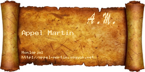 Appel Martin névjegykártya