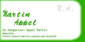 martin appel business card